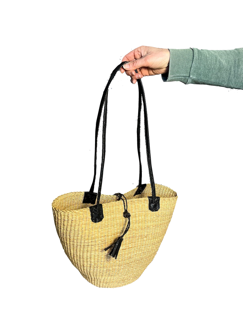 Kukuntoe Shoulderbag natural with black leather